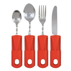 Equate Lightweight 4 Piece Adaptive Utensils Cutlery Set Includes Spoon Knife Fork