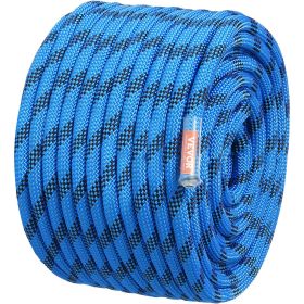 VEVOR 12.7mm Static Climbing Rope, 60.9M(200ft) Outdoor Rock Climbing Rope 32KN Breaking Tension, Fiber Rope with Steel Snap Hooks for Escape