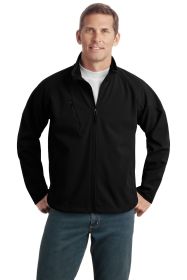 Port Authority Tall Textured Soft Shell Jacket TLJ705 (Color: Black, size: LT)