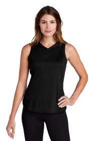 Sport-Tek Ladies PosiCharge Tri-Blend Wicking Draft Hoodie Tank LST410 (Color: Black/ Black Triad Solid, size: S)