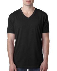 Next Level Apparel 6240 Men's CVC V-Neck T-Shirt (Color: Black, size: M)